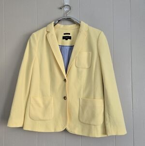 Talbots Yellow Aberdeen Blazer Size 14 Petite Spring Summer Easter